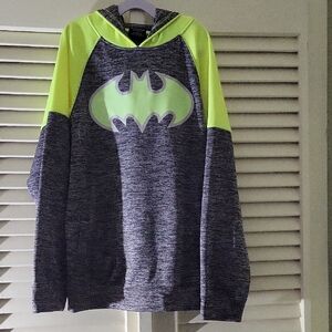 Batman Neon Yellow and Gray Pullover Hoodie